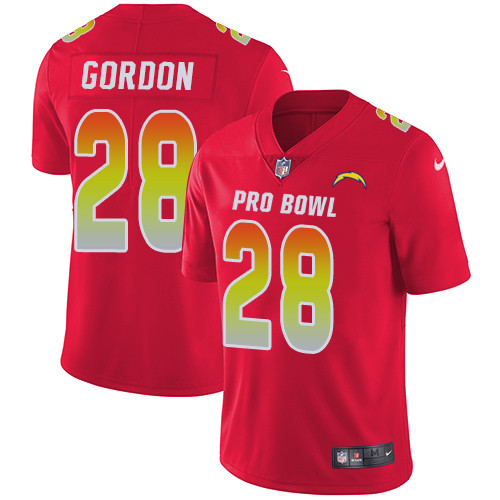 Nike Los Angeles Chargers #28 Melvin Gordon Red Men’s Stitched NFL Limited AFC 2019 Pro Bowl Jersey
