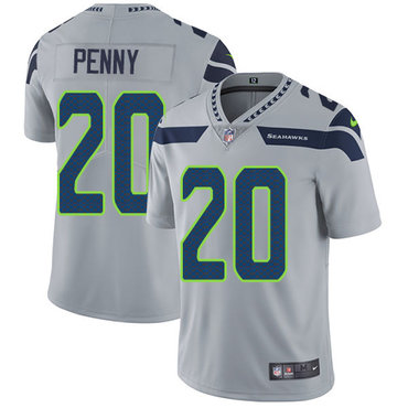 Nike Seattle Seahawks #20 Rashaad Penny Grey Alternate Men’s Stitched NFL Vapor Untouchable Limited Jersey