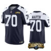 Men’s Dallas Cowboys #70 Zack Martin Navy White 2023 F.U.S.E. NFC East Champions Patch Football Stitched Jersey