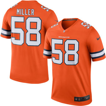 Men’s Denver Broncos #58 Von Miller Nike Orange Color Rush Legend Jersey