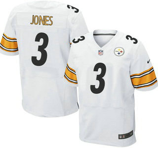 Men’s Pittsburgh Steelers #3 Landry Jones White Road NFL Nike Elite Jersey