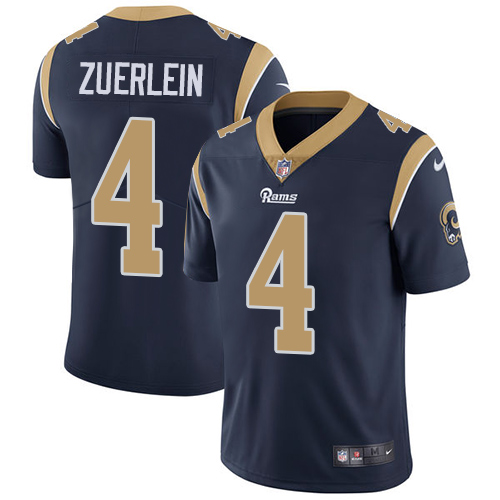 Nike Rams #4 Greg Zuerlein Navy Blue Team Color Men’s Stitched NFL Vapor Untouchable Limited Jersey