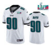 Men’s Philadelphia Eagles #90 Jordan Davis White Super Bowl LVII Patch Vapor Untouchable Limited Stitched Jersey
