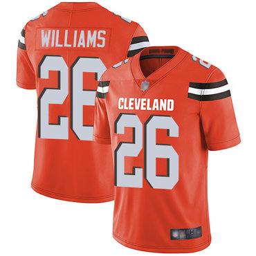 Browns #26 Greedy Williams Orange Alternate Men’s Stitched Football Vapor Untouchable Limited Jersey