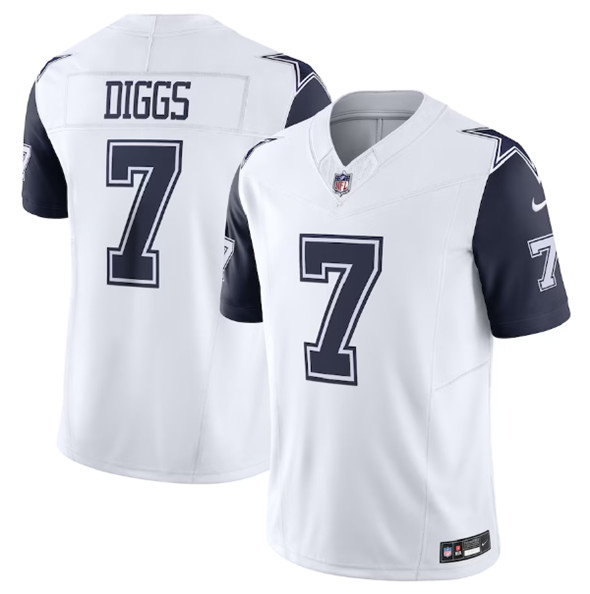 Men’s Dallas Cowboys #7 Trevon Diggs White 2023 F.U.S.E. Vapor Limited Stitched Football Jersey