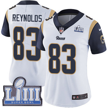 #83 Limited Josh Reynolds White Nike NFL Road Women’s Jersey Los Angeles Rams Vapor Untouchable Super Bowl LIII Bound