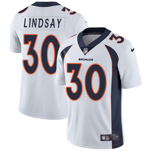 Nike Denver Broncos #30 Phillip Lindsay White Men’s Stitched NFL Vapor Untouchable Limited Jersey