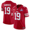 Men’s San Francisco 49ers #19 Deebo Samuel Red 2024 F.U.S.E. Super Bowl LVIII Patch And 1-star C Patch Vapor Untouchable Limited Football Stitched Jersey