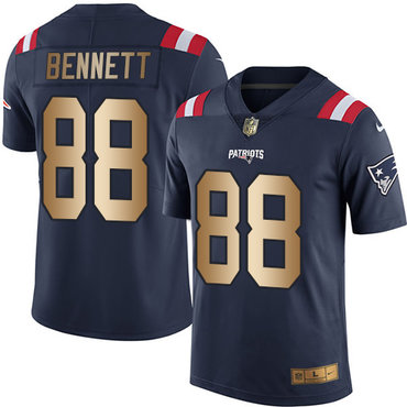 Nike Patriots #88 Martellus Bennett Navy Blue Men’s Stitched NFL Limited Gold Rush Jersey