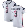 Men’s Nike New England Patriots #3 Stephen Gostkowski White Stitched NFL Vapor Untouchable Elite Jersey