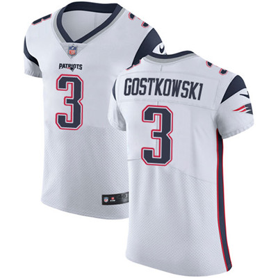 Men’s Nike New England Patriots #3 Stephen Gostkowski White Stitched NFL Vapor Untouchable Elite Jersey