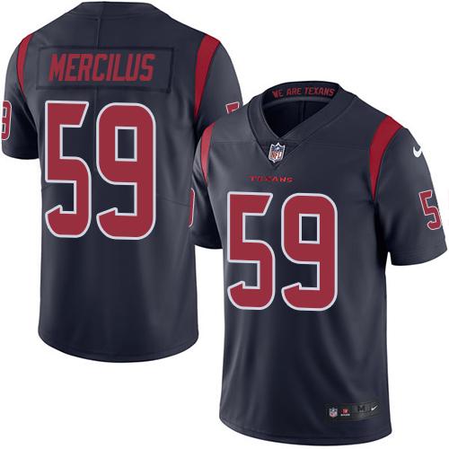 Nike Texans #59 Whitney Mercilus Navy Blue Men’s Stitched NFL Limited Rush Jersey