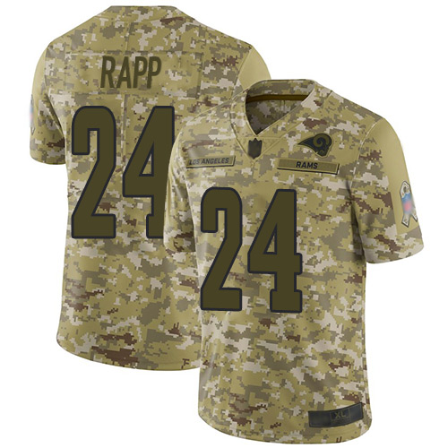 Rams #24 Taylor Rapp Camo Men’s Stitched Football Limited 2018 Salute To Service Jersey