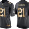 Nike Cowboys #21 Ezekiel Elliott Black Men’s Stitched NFL Limited Gold Salute To Service Jersey
