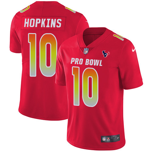 Nike Houston Texans #10 DeAndre Hopkins Red Men’s Stitched NFL Limited AFC 2019 Pro Bowl Jersey