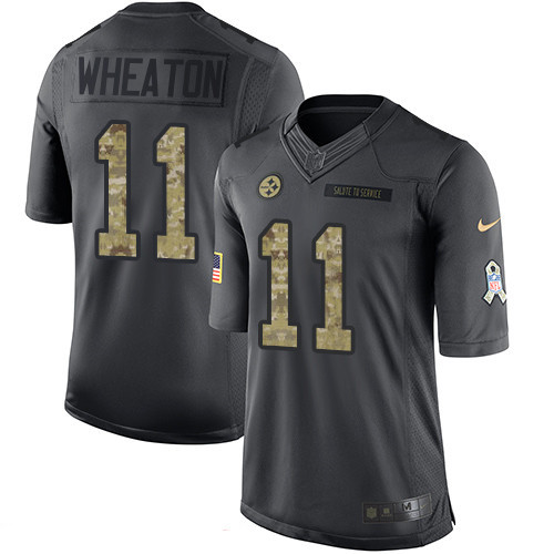 Men’s Pittsburgh Steelers #11 Markus Wheaton Black Anthracite 2016 Salute To Service Stitched NFL Nike Limited Jersey