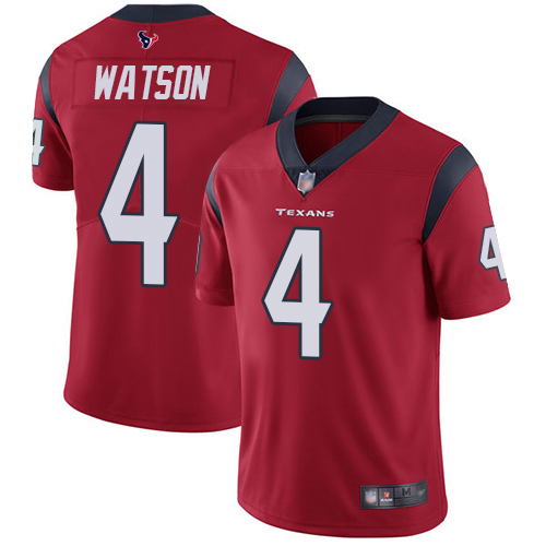 Texans #4 Deshaun Watson Red Alternate Men’s Stitched Football Vapor Untouchable Limited Jersey