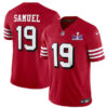 Men’s San Francisco 49ers #19 Deebo Samuel New Red 2024 F.U.S.E. Super Bowl LVIII Patch Vapor Untouchable Limited Football Stitched Jersey