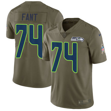 Nike Seattle Seahawks #74 George Fant Olive Men’s Stitched NFL Limited 2017 Salute to Service Jersey