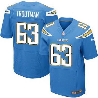 Men’s San Diego Chargers #63 Johnnie Troutman Light Blue Alternate NFL Nike Elite Jersey