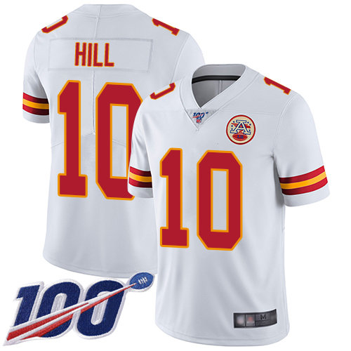 Kansas City Chiefs #10 Tyreek Hill White Men’s Stitched Football 100th Season Vapor Limited Jersey