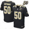 Men’s New Orleans Saints #50 Stephone Anthony Black 50th Season Patch Stitched NFL Nike Elite Jersey