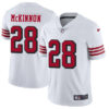 Nike 49ers #28 Jerick McKinnon White Rush Men’s Stitched NFL Vapor Untouchable Limited Jersey