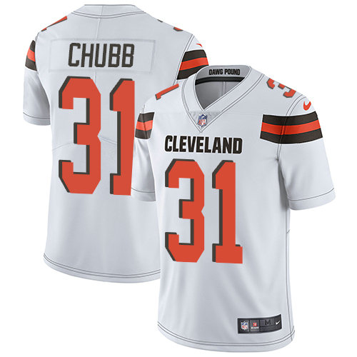 Nike Cleveland Browns #31 Nick Chubb White Men’s Stitched NFL Vapor Untouchable Limited Jersey