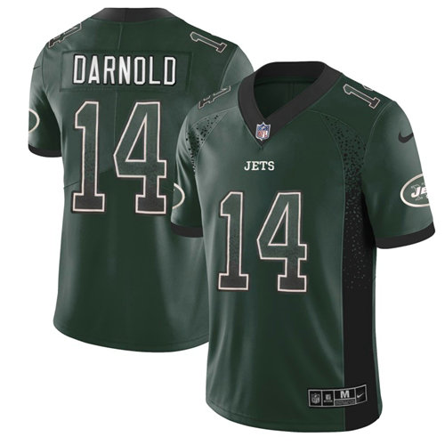Nike Jets #14 Sam Darnold Green Team Color Men’s Stitched NFL Limited Rush Drift Fashion Jersey