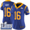 #16 Limited Jared Goff Royal Blue Nike NFL Alternate Women’s Jersey Los Angeles Rams Vapor Untouchable Super Bowl LIII Bound