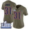 #31 Limited Jonathan Jones Olive Nike NFL Women’s Jersey New England Patriots 2017 Salute to Service Super Bowl LIII Bound