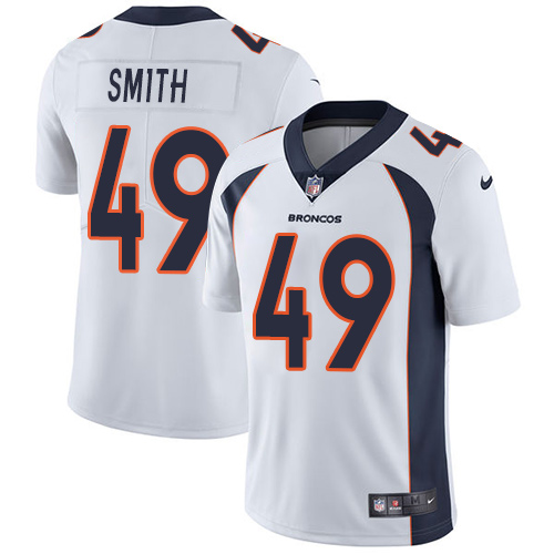 Nike Denver Broncos #49 Dennis Smith White Men’s Stitched NFL Vapor Untouchable Limited Jersey