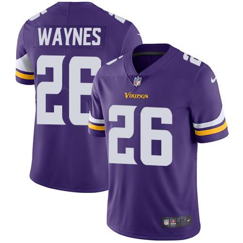 Nike Minnesota Vikings #26 Trae Waynes Purple Team Color Men’s Stitched NFL Vapor Untouchable Limited Jersey