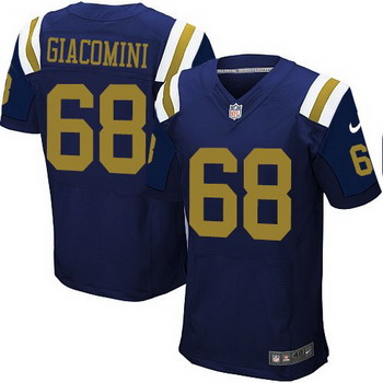 Men’s New York Jets #68 Breno Giacomini Navy Blue Alternate NFL Nike Elite Jersey