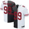 Nike 49ers #99 DeForest Buckner Black White Men’s Stitched NFL Elite Split Jersey
