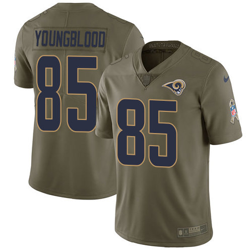 Men’s Nike Rams 85 Jack Youngblood Olive Salute To Service Limited Jersey