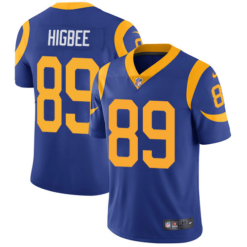 Nike Rams #89 Tyler Higbee Royal Blue Alternate Men’s Stitched NFL Vapor Untouchable Limited Jersey