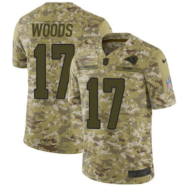 Nike Rams #17 Robert Woods Camo Men’s Stitched NFL Limited 2018 Salute To Service Jersey