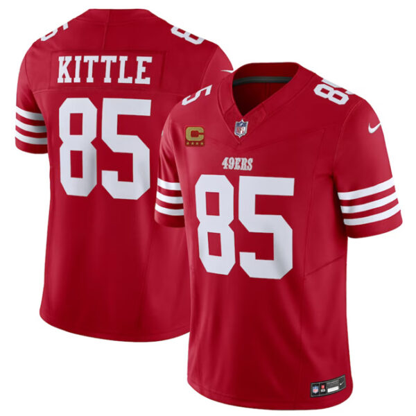 Men’s San Francisco 49ers #85 George Kittle Red 2023 F.U.S.E. With 1-Star C Patch Vapor Untouchable Limited Football Stitched Jersey