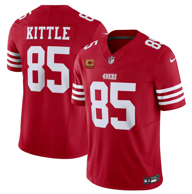 Men’s San Francisco 49ers #85 George Kittle Red 2023 F.U.S.E. With 1-Star C Patch Vapor Untouchable Limited Football Stitched Jersey