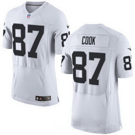 Men’s Oakland Raiders #87 Jared Cook White Road Stitched NFL Nike Elite Jersey