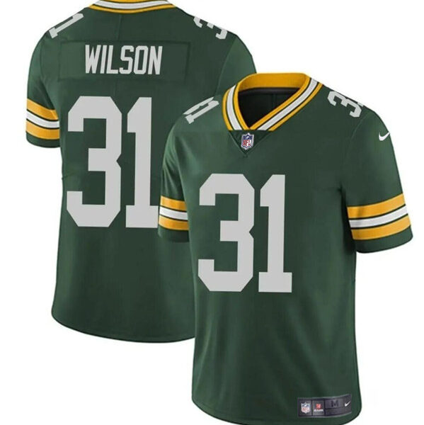 Men’s Green Bay Packers #31 Emanuel Wilson Green Vapor Limited Football Stitched Jersey