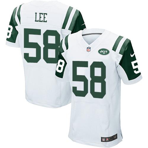 Nike New York Jets #58 Darron Lee White Men’s Stitched NFL Elite Jersey