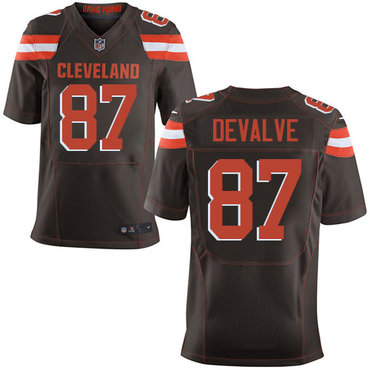 Nike Browns #87 Seth DeValve Brown Team Color Men’s Stitched NFL New Elite Jersey