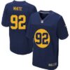Men’s Green Bay Packers #92 Reggie White Navy Blue Alternate NFL Nike Elite Jersey