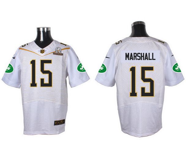 Men’s New York Jets #15 Brandon Marshall White 2016 Pro Bowl Nike Elite Jersey