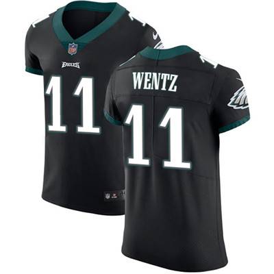 Men’s Nike Philadelphia Eagles #11 Carson Wentz Black Alternate Stitched NFL Vapor Untouchable Elite Jersey