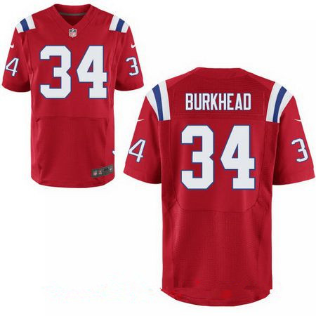 Men’s New England Patriots #34 Rex Burkhead Red Alternate Stitched NFL Nike Elite Jersey