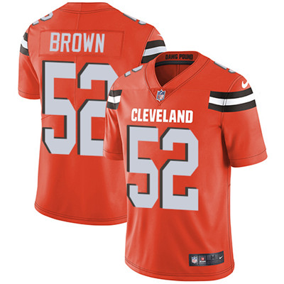 Nike Cleveland Browns #52 Preston Brown Orange Alternate Men’s Stitched NFL Vapor Untouchable Limited Jersey