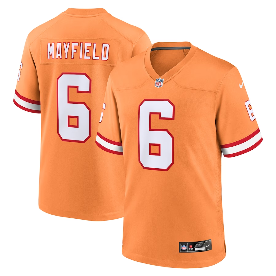Men’s Tampa Bay Buccaneers #6 Baker Mayfield Orange Game Limited Stitched Jersey